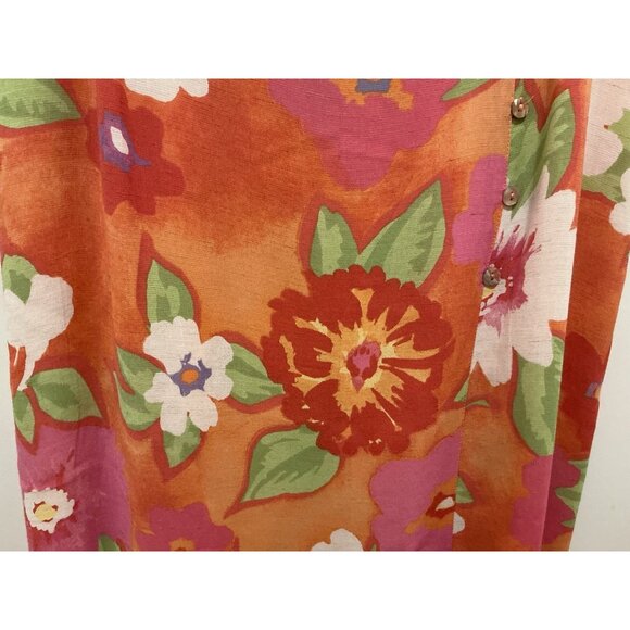 Sigrid Olsen Sport Maxi Skirt Petite 12 Bright Spring Colors Button Zip Closure - Picture 3 of 10